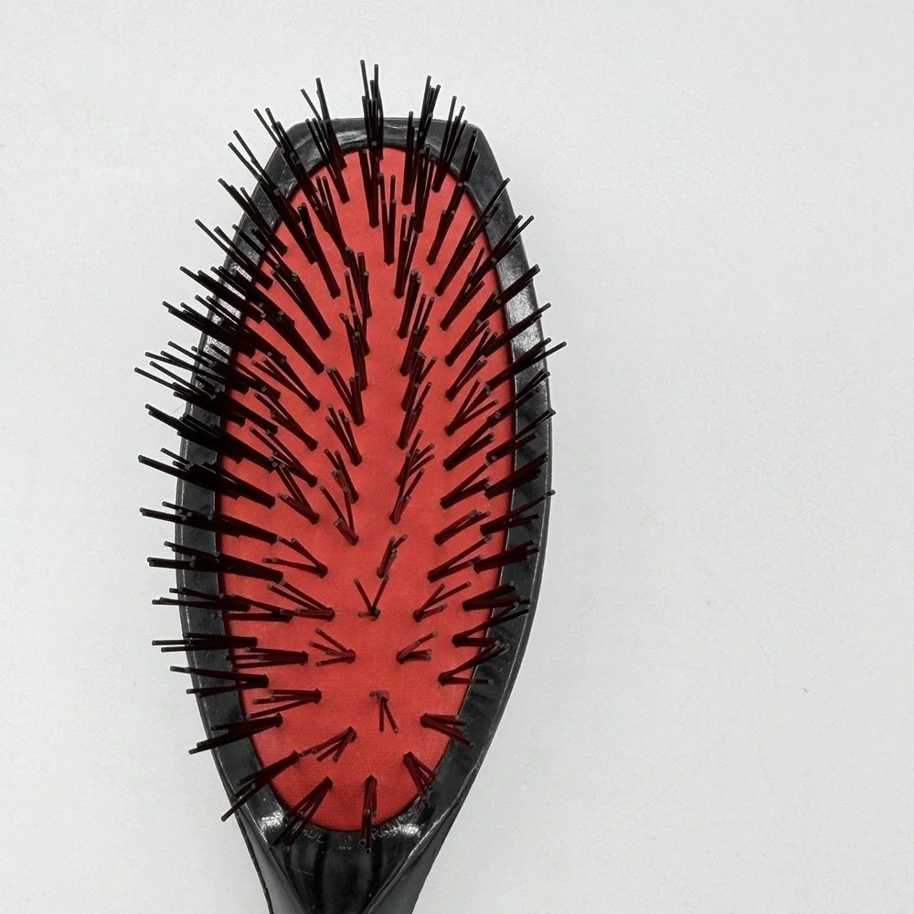 Vintage Altesse France Hair Brush Black Red Cushion Nylon Bristle 7